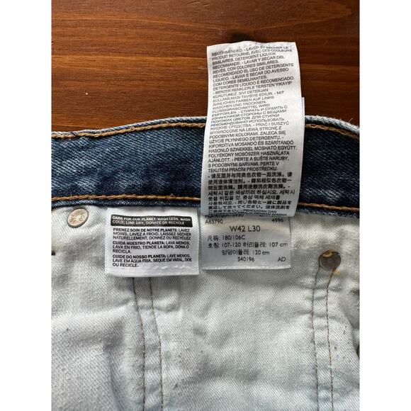 Levis 505 Regular Fit Blue Jeans 40x32 Clean Normcorp Western - Picture 3 of 9